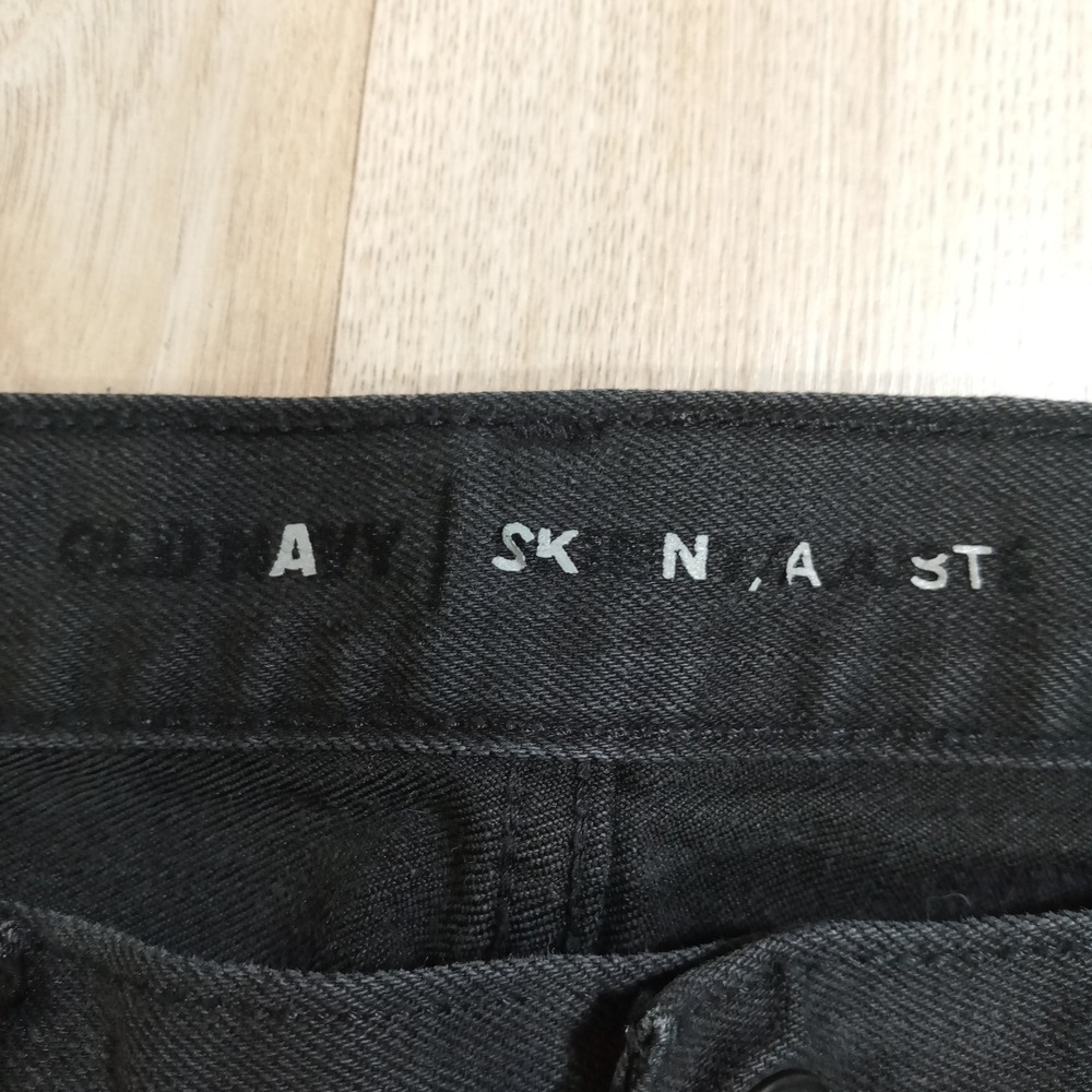 Old Navy Mens Skinny Jeans Black Denim Pants 36x30 Stretch Casual Dark Wash - Picture 3 of 10